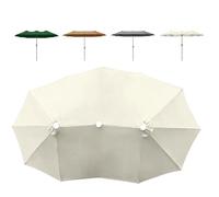 Ø270cm Toldo De Recambio para Sombrilla Gris/Verde, Sombrilla Playa Antiviento Tela De Repuesto 12 Costillas, Tres Cabezas Impermeable Cubierta De Repuesto, Almacenamiento Plegable(Off White)