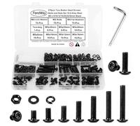 276 Piezas Tornillo y Tuercas y Arandelas M5 Tornillos Torx Cabeza Redonda, Tornillos de Máquina Cabeza Alomada, Métricos Rosca Completa Acero al carbono 10.9 Negro con 1 T25 llave.