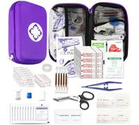 276PCS Compact Small First Aid Kits for Home Businesses Urgent Essential Mini First Aid Kit Travel Size Car Emergency Supplies Kit for Hiking Boating Skating, Purple AMORNING