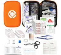 276PCS Mini Car First Aid Kit Travel Size for Business Trips, Compact First Aid Emergencies Kit Supplies for Rv Hiking Rode Trips Home Essentials, Orange AMORNING