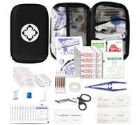 276PCS Small Travel First Aid Kit Supplies for Business, Black First Aid Kits Backpacking Essentials Items Trauma First Aid Kit For Outdoor Trips AMORNING