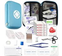 276PCS Small Travel First Aid Kit Supplies for Business, First Aid Kits Backpacking Essentials Items Trauma First Aid Survival Kits for Home Outdoor Adventure, Blue AMORNING