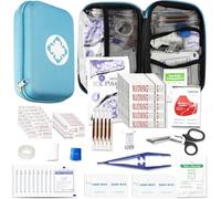 276PCS Small Travel First Aid Kit Supplies for Business, First Aid Kits Backpacking Essentials Items Trauma First Aid Survival Kits for Home Outdoor Adventure, Blue AMORNING