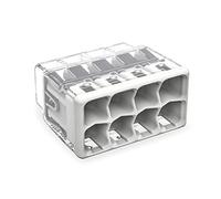 2773-408 | WAGO Wall-Nuts® PUSHWIRE® Conector de empalme | para conductores sólidos y trenzados | 8 conductores | Cubierta gris claro | [Bolsa de 40 piezas)
