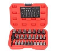 27Pcs Screw Extractor Set, Damaged Bolt Remover Kit with Hex Head and Left Spiral Design, Chrome Molybdenum Steel Broken Screw Removal Tool for DIY Mechanics Automotive Repair with
