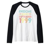 27th Birthday Idea Awesome Since September 1999 27 Years Old Camiseta Manga Raglan