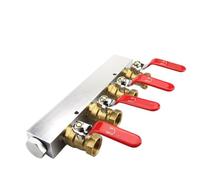 27x36mm 1/2" Female 2 3 4 5 6 7 8 9 10 Ways Solid Aluminum Air Manifold Block Splitter With Ball Valve(4 Way 6 Port)
