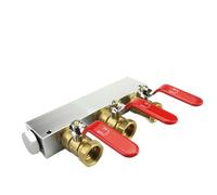 27x36mm 1/2" Female 2 3 4 5 6 7 8 9 10 Ways Solid Aluminum Air Manifold Block Splitter With Ball Valve(3 Way 5 Port)