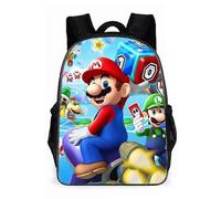 (28) Anime Super Mario Luigi Peach Bowser Koopa Yoshi Cosplay Disfraz Mochila Computadora Bolsa Escolar