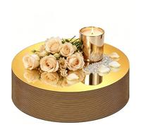 28 bandejas de espejo doradas para centros de mesa, platos redondos de espejo plano de 6 pulgadas para bodas, cumpleaños, baby shower, para velas, jarrones de flores, exhibiciones de postres, platos