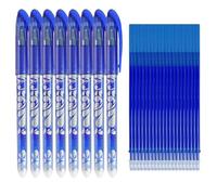 28 bolígrafos borrables, 8 bolígrafos de goma de borrar azules con 20 recargas, bolígrafos de fricción de 0,5 mm, bolígrafo de tinta rellenable, bolígrafo de gel borrable para suministros de oficina,