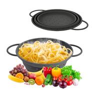 28 cm X 21,5 cm X 1,6 cm Escurridor Plegable Silicona Gris Cesta de Drenaje Silicona Coladores Plegables de Silicona Ideal para Escurrir Pasta BrócoliTambién Puedes Enjuagar Ensalada Frutas