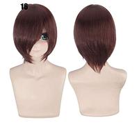 28 colores 30 cm corto fiesta de disfraces cosplay peluca negro blanco púrpura azul amarillo fibra resistente al calor pelucas universales flequillo peluca 16