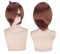 28 colores 30 cm corto fiesta de disfraces cosplay peluca negro blanco púrpura azul amarillo fibra resistente al calor pelucas universales flequillo peluca 5