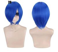 28 colores 30 cm corto fiesta de disfraces cosplay peluca negro blanco púrpura azul amarillo fibra resistente al calor pelucas universales flequillo peluca 20