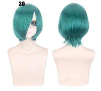 28 colores 30 cm corto fiesta de disfraces cosplay peluca negro blanco púrpura azul amarillo fibra resistente al calor pelucas universales flequillo peluca 30