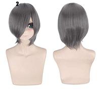 28 colores 30cm corto fiesta de disfraces cosplay peluca negro blanco púrpura azul amarillo fibra resistente al calor pelucas universales flequillo peluca 2