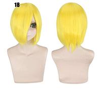 28 colores 30cm corto fiesta de disfraces cosplay peluca negro blanco púrpura azul amarillo fibra resistente al calor pelucas universales flequillo peluca 18