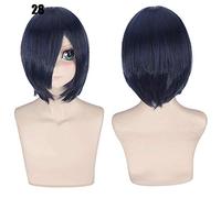 28 colores 30cm corto fiesta de disfraces cosplay peluca negro blanco púrpura azul amarillo fibra resistente al calor pelucas universales flequillo peluca 28