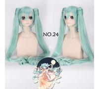 28 colores Vocaloid Hatsune Miku Peluca Black Rock Shooter Senbon Zakura Cosplay Peluca Larga y sintética Chip de pelo Cola de caballo + Peluca Cap Vocaloid Número 24