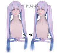 28 colores Vocaloid Hatsune Miku Peluca Black Rock Shooter Senbon Zakura Cosplay Peluca Larga y sintética Chip de pelo Cola de caballo + Peluca Cap Vocaloid Número 28
