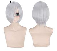 28 Colors 30cm Short Costume Party Cosplay Wig Black White Purple Blue Yellow Heat-resistant Fiber Universal Wigs Bangs Peluca 4