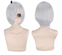 28 Colors 30cm Short Costume Party Cosplay Wig Black White Purple Blue Yellow Heat-resistant Fiber Universal Wigs Bangs Peluca 4