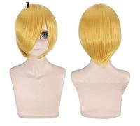 28 Colors 30cm Short Costume Party Cosplay Wig Black White Purple Blue Yellow Heat-resistant Fiber Universal Wigs Bangs Peluca 7