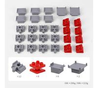 28 Conectores de Vías para Juguetes - 4 Tipos Funcionales, Compatibles con Bloques de Construcción Grandes y Vías de Tren de Madera para Juego y Montaje