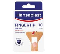 Hansaplast Fingertip Elastic Apósitos adhesivos para la yema de los dedos, apósitos para heridas en dedos repelentes al agua y extraflexibles, bloquean el 99% de las bacterias, 10 unidades