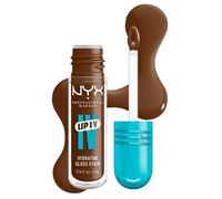 NYX Professional Makeup Brillo de Labios Hidratante, Color y Brillo Efecto Húmedo, Hasta 12H de Hidratación, Con Vitamina B12 y Magnesio, Lip IV Hydrating Gloss Stain, Tono: Cocoa Quench!
