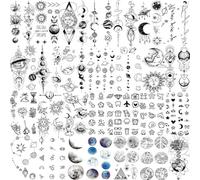 28 hojas de tatuajes temporales del espacio exterior for mujeres y hombres, tatuajes falsos realistas de estrellas, sol y luna for niños, planetas y cuello.