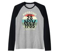 28 noviembre 1985 40 cumpleaños 40 años 2025 Cumpleaños Camiseta Manga Raglan