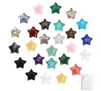 28 Piedras Preciosa Estrella, Piedras Curativas de Cristal Naturales, Cristales Curativos Coloridos, de Nacimiento en Forma de Estrella, para Equilibrio Energético, Meditación y Decoraciones DIY