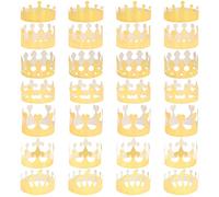 28 Piezas 7 Estilos Sombreros de Fiesta de Cumpleaños con Corona Dorada, Sombreros Decorativos de Celebración Universal King Crown Ajustables para Adultos Niños para de Eventos, Cumpleaños y Más