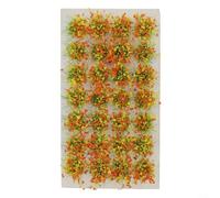 28 piezas de césped estático autoadhesivo con flores silvestres mixtas, paisaje en miniatura de 10-11 mm de alto para ferrocarriles modelo a escala HO, manualidades y terreno de juegos de guerra