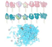 28 Piezas De Inserciones, 1 Paquete De Confeti, Adorno Para Pastel De Baby Shower, Adorno Para Pastel De Niño O Niña, Adorno Para Cupcakes De Baby Shower