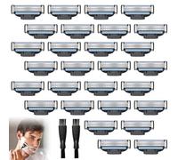 28 Piezas Gillette Mach 3 Compatible Mach 3 Cuchillas Compatible Cuchillas Match 3 Gillette Recambio Compatible Gillette Mach 3 Recambios Compatible con 2 Cepillos de Limpieza