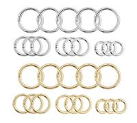 28 Piezas Mini mosquetón con 4 Tamaños(20/25/28/33 mm),Redondo Anilla en O,Anilla Aleación Zinc,Abricados en aleación Zinc con Acabados en Oro y Plata,para Aplicaciones