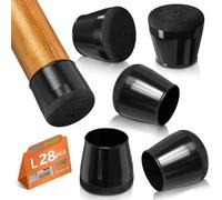 28 Piezas Protectores de Suelo de Silicona, Fundas para Patas de pilla Negra con Fieltro Envuelto, Almohadillas Protectoras para pies de Muebles, eliminan el Ruido y los arañazos(28-38mm)