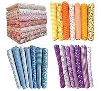 28 piezas Tela Algodon Telas Patchwork, 50x50CM DIY Tela de Algodón, Tela Patchwork de Algodon Impresa Llana de Floral pequena Tela del Algodon para Manualidades, Costura