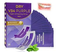 28 Piezas Tiras Blanqueadoras De Dientes, Tiras Blanqueadoras Dentales Lila, Whitening Strips Para Hombres Y Mujeres, Aliento Fresco, Fácil De Usar, Para El Café, Vino Y Tabaco Manchas