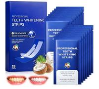 28 Piezas Tiras Blanqueadoras Dientes, Tiras Blanqueadoras Antideslizantes, Whitening Strips para Hombres y Mujeres, Para Dientes para el Café Vino y Otras Manchas, Púrpura