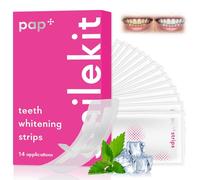 28 Piezas Tiras Blanqueadoras Dientes, Whitening Strips Anti-Deslizantes, para Dientes para el Café Vino, Tabaco y Otras Manchas, Refresca Respiración