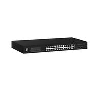 LevelOne GEP-2841 - Conmutador Inteligente Gigabit PoE de 28 Puertos, 2 x Uplink SFP, 2 x Uplink RJ45, 24 Salidas PoE, 375 W PoE Power Budget