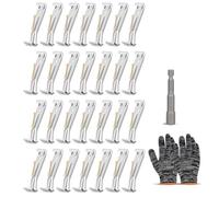 28 prácticas perchas para canalones de techo para ocultar y ocultar canalones, portátiles, soportes resistentes con tornillos para un potente soporte de canalones, herramienta de gestión de