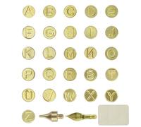 28 puntas de soldadura con letras, juego de tallado de alfabeto, puntas para quemar madera, repuesto, A - Z, con 2 piezas de virutas de madera cuadradas redondeadas, para manualidades, tallado