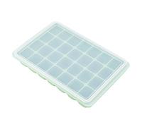 28 rejillas DIY bandeja de hielo de silicona molde de pudín congelado molde de chocolate para hornear con tapa reutilizable flexible sin BPA para el hogar bar cocina verde azul (Zhuqing)