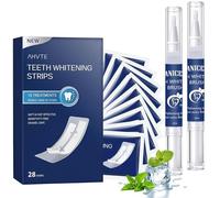 28 Tiras Blanqueadoras Dientes,2 Lapiz Blanqueador Dental,Gel blanqueador Efectivo,Suave Cuidado,Reduce la decoloración dental,dientes visiblemente más blancos