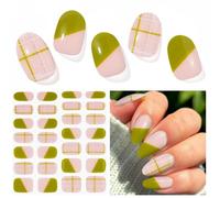 28 Tiras de Gel Semiendurecido Para Uñas Nails pegatinas de Uñas de Gel de Calidad de Salón de Belleza Tiras de Esmalte de Uñas Duraderas Para Mujeres Niñas
